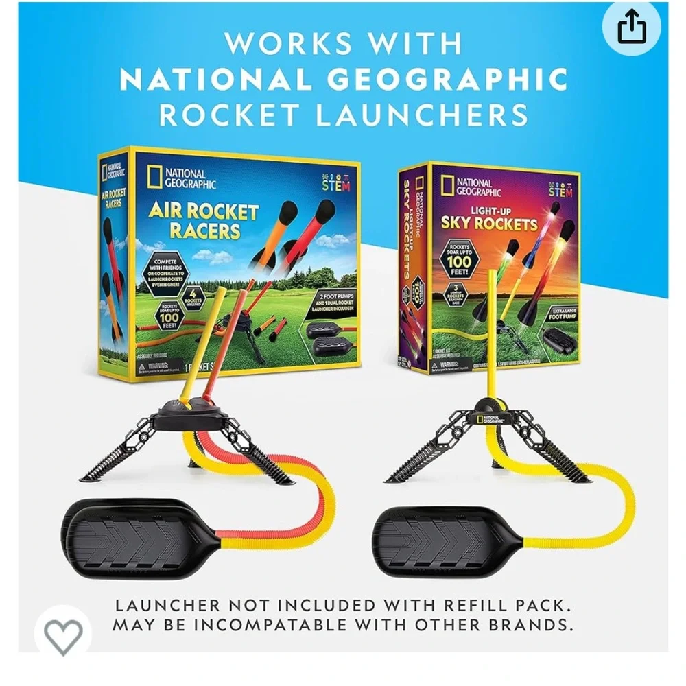 NATIONAL GEOGRAPHIC Air Rocket Toy & refill kit  NWT